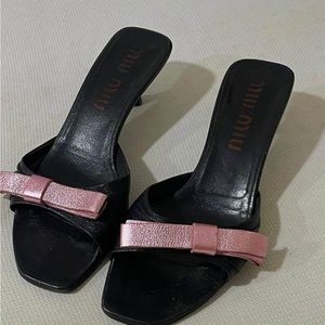 Vintage miumiu slippers kitten heels